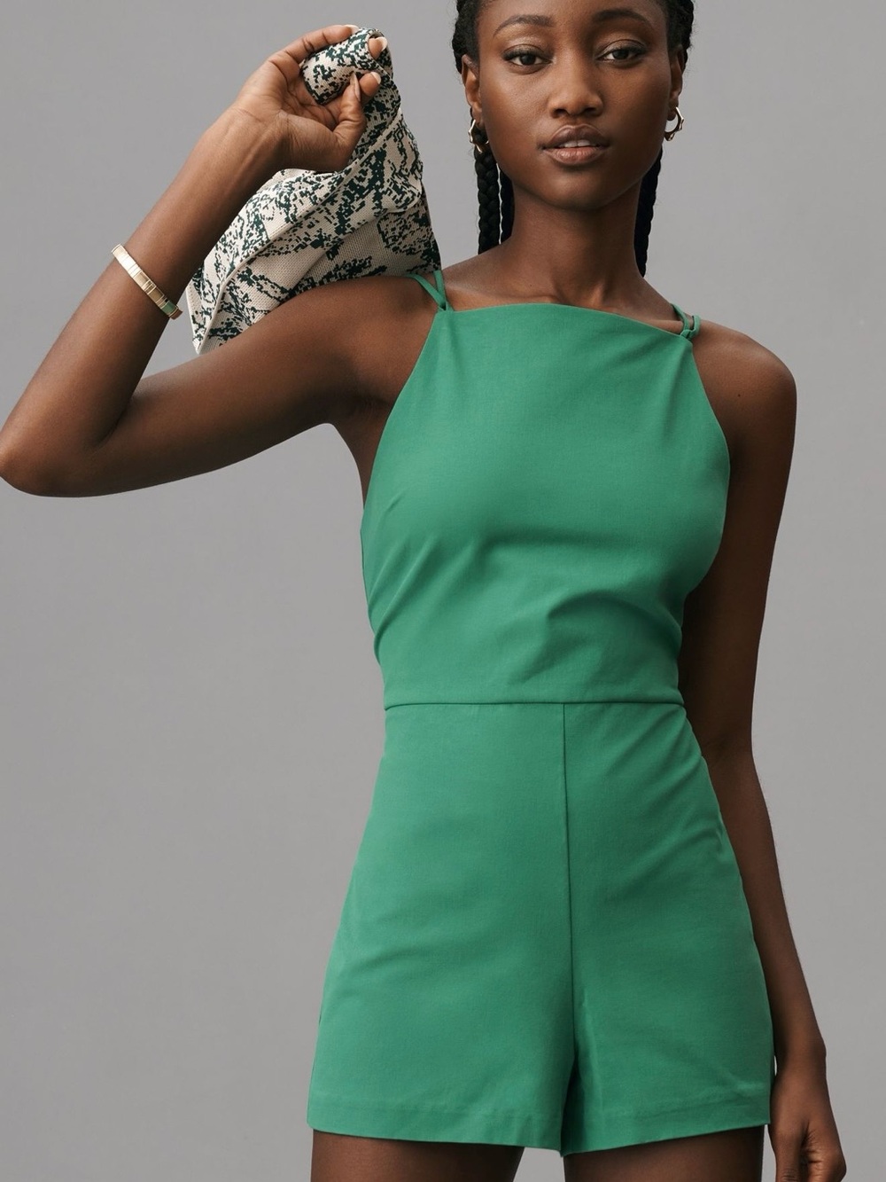 Maeve Emerald Green Sleeveless Romper